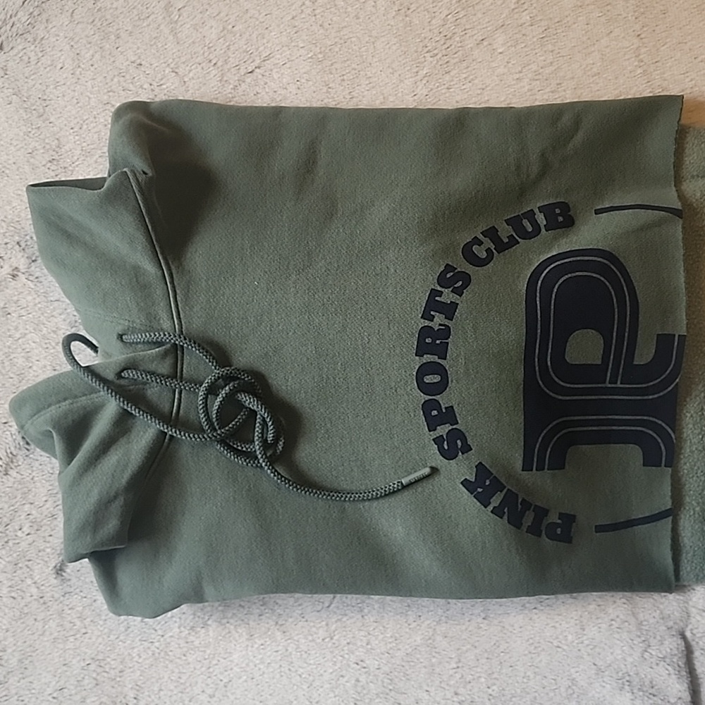 NWT Pink VS Ivy Fleece Super Cropped Hoodie. Size: XL - Picture 2 of 6